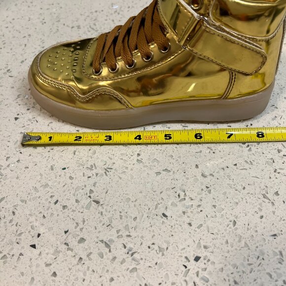 GOLD Rechargeable Solid or Flashing Light Up Shoes - Many options and Colors - Picture 16 of 16